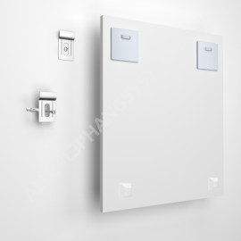 GeckoTeq Selfadhesive Mirror DiBond Wall set - 100x100 x2 - 2 wall hooks, 4 PVC Spacers and 1 Solvent Wipe Sachet